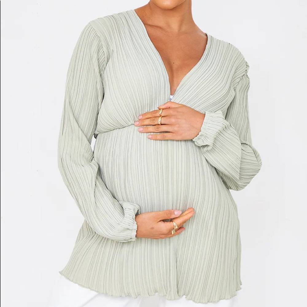 Green Maternity Blouse